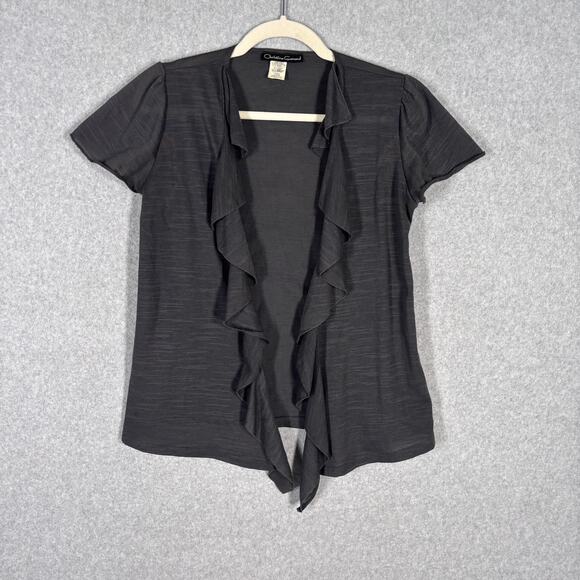 VTG 90s Christine Gerard Cardigan Top Small Fairy Ruffles Whimsigoth Coquette - Picture 1 of 9